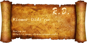Riemer Diána névjegykártya